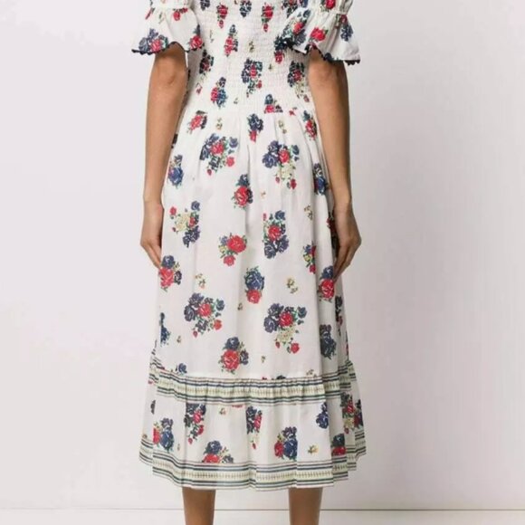 Tory Burch Meadow Folly Cotton Voile Floral Multi Midi Dress M $398 - Picture 8 of 10